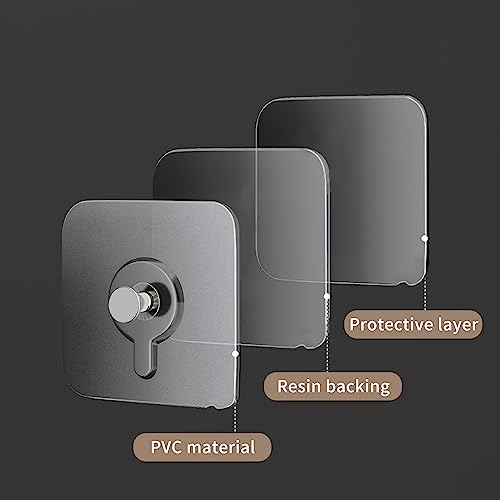 14 Pack Adhesive Wall Hooks, Wall Hangers Without Nails, No Damage Picture Hooks Waterproof and Rustproof to use Inside Kitchen, Bathroom, Home and Office（14mm） - size: 14 mm