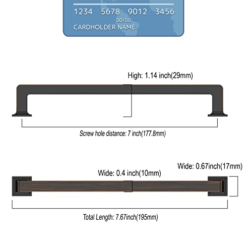 9BUILD 10 Pack 7 Inch Oil Rubbed Bronze Cabinet Pulls,Kitchen Hardware - color: Oil Rubbed Bronze, size: 7"/177MM Hole Center