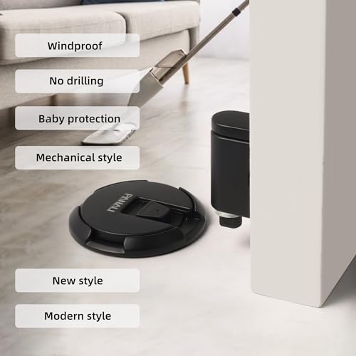 PANALI Magnetic Door Stopper, Windproof Door Stop, 1 Pack - color: Matt Black