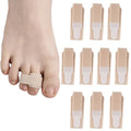 10 Pack Hammer Toe Straightener, Hammertoe Corrector for Women Men, Buddy Tape for Broken Toe, Reusable Toe wrap, Fabric Toe Splints for Bent, Curled, Crooked, Claw, Hammer Toes (5L + 5S, Beige)