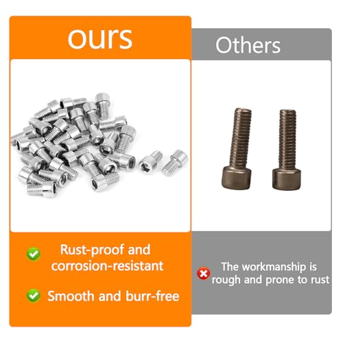 30 Pcs M8 x 14mm Stainless Steel Allen Socket Head Cap Screws, Full Thread Metric Fasteners, Bright Finish for Automotive & Machinery Use - size: M8x14mm-30Pcs