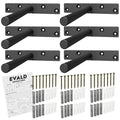 EVALD Heavy Duty Floating Shelf Brackets 6 Inch, Hidden Shelf Brackets with Screws & Anchors, Floating Shelves Hardware, Brackets for Shelves Heavy Duty (6 Pack) - size: 6 Inch, style: 6 Pack Heavy-duty
