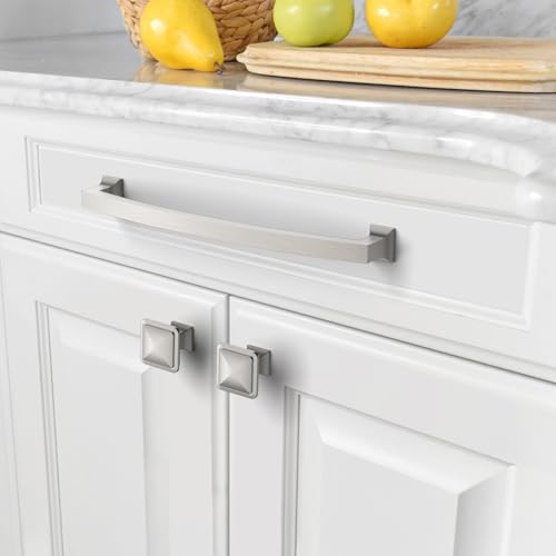 Amerdeco 10 Pack Brushed Satin Nickel Cabinet Pulls 7.5" - color: Brushed Satin Nickel, size: 7.5" hole center