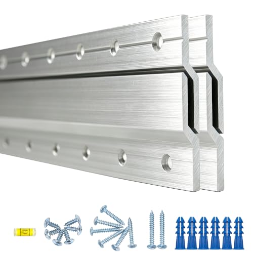 French Cleat Hanger 26 Inch - 2 Pack - Picture, Mirror, Whiteboard, Pallet or Panel Interlocking Wall Mounting Bracket - Aluminum Z Bar Clip Hanger Supports 120 lbs - size: 26"(2Pairs)