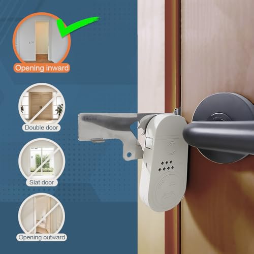 CGPLUS Security Door Stopper Alarm SEDOLI 100DB Siren for Safe Stay, Home, Travel - color: alarm ivory