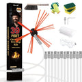 39 Feet Chimney Sweep Kit, Chrome Button Locking System, Chimney Cleaning Kit, Chimney Brush, Chimney Cleaning Tool, Chimney Cleaning System with 12 Flexible Chimney Rods - size: 39 FT