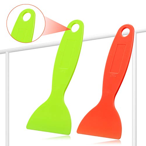 Mudder 12 Pieces Plastic Spatula Putty Knife Scrapers, Orange, Green - color: Orange, Green