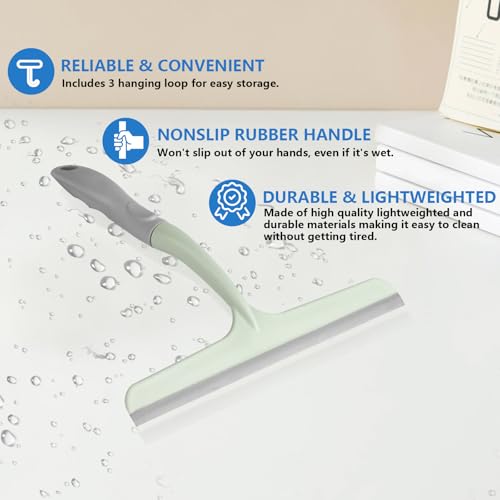 3 Pcs Shower Squeegee for Glass Doors, Car Window Squeegee - color: 3pcs - Beige/Pink/Green