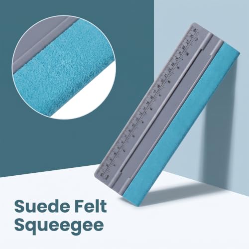 Wallpaper Smoothing Tool, Professional Vinyl Squeegee with Ruler | Felt Squeegee for Vinyl Decals Sticker Paper Wallpaper Window Film Tools (Gray, 12inch) - size: 12in Gray