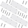White Mending Plate 4 Pcs Stainless Steel Flat Brackets, 5.5 Inch x 2 Inch Heavy Duty Straight Brace Repair Fixing Joining Brackets for Wood Furniture Fence with Screws - size: Straight/ 5.5inch*2inch 4Pack