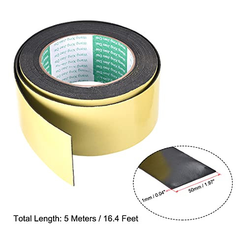 uxcell Sealing Foam Tape 50mm Wide 1mm Thick 5m/16.4ft Long, Self Adhesive Weather Strip for Window Door Insulation, Pack of 2 - size: 50mmx1mmx5m