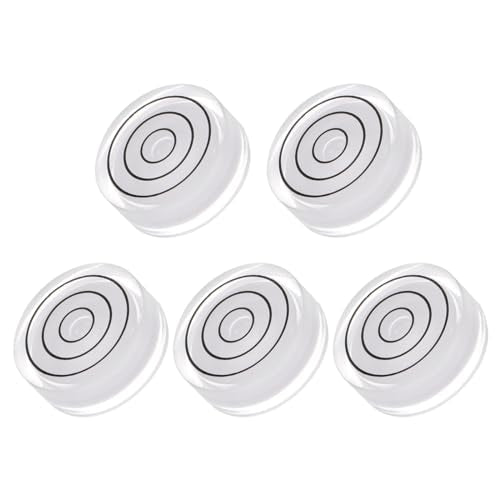 5pcs Small Circular Bubble Spirit Levels - [12mm Diameter 6mm Thickness] Mini Round RV Level Leveling Tools for Travel Trailer Turntable Camera, White - color: White, size: 12mm x 6mm