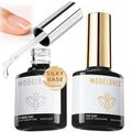 modelones Gel Top Coat and Silky Base Set 15ml Upgrade No Wipe Glossy