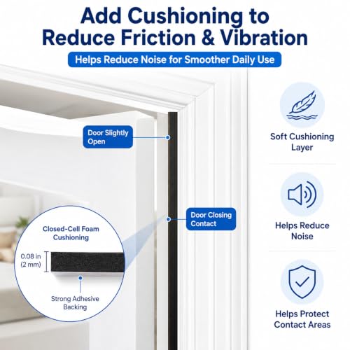 Thin Weather Stripping Foam Tape for Door & Window Seal | 1/8 Inch Thick Self Adhesive Foam Strip for Narrow Gaps, Draft Blocking, Noise Reduction & Vibration Cushioning - size: 1/4in x 1/8in x 32.8FT