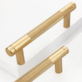 12 Pack 3 3/4 Inch 96 mm GoldKnurled Cabinet Handles Cabinet Pulls Aluminum Handles Pulls Oxidation Finish with Diamond Pattern 5" Length (3.75" Hole Center) - color: Gold, size: 3 3/4 Inch