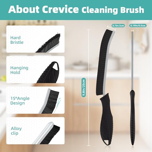 TQRR 2 Pcs Cleaning Brush, Grout Brush, Hard Bristle Crevice Cleaning Brush - color: Gray