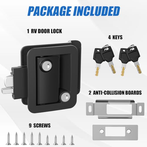 Marvelity Upgraded RV Door Lock Replacement, Black
