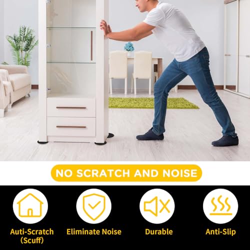 Furniture Sliders for Carpet, new space 8 Pcs 5" Round Sliders for Moving Furniture, Heavy-Duty Furniture Moving Sliders - Reusable Furniture Sliders, Move Your Furniture Quickly, Easily and Safe! - size: 5 inch