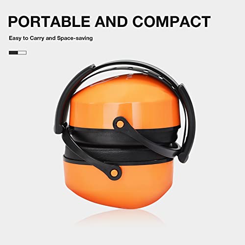LYSIAN 31dB Hearing Protection Earmuffs, Foldable Adjustable Safety Ear Muffs for Shooting, Construction, Lawn Mowing, Adults - color: Fluorecent Orange