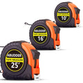 3 PackTape Measure,Easy Read Measuring Tape Retractable with Fractions 1/8, Measurement Tape - color: Orange