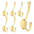 CBWLWJ 6 Pack Heavy Duty Wall Hooks for Hanging, Metal Coat Hooks Wall Mount, Easy to Install, Ideal for Living Room, Bathroom, Kitchen, Bedroom (Gold) - color: Gold