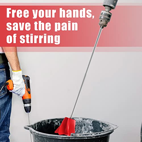 Loosh 3 Pcs 11" Paint Stirrer for Drill, Paint Mixer Attachment, Red - color: Red, size: 11"