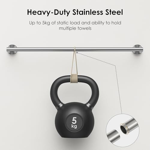 FORIOUS Bathroom Accessories, 4-Piece Bathroom Hardware Set - 24" Towel Bar - color: Stainless Steel