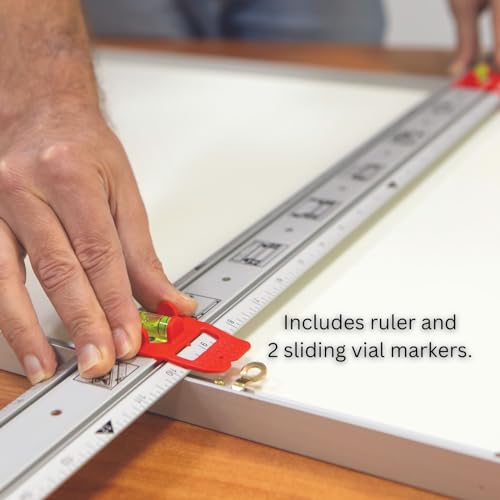 Kapro - 314 Set & Match Ruler - Layout and Marking Tool - Sliding Vials with ⅛ English Gradations - Includes Two Slide & Lock Vials, Zero-Center Scale, and Anti-Slip Feature - Aluminium - 36 Inch - size: 36-Inch, style: Set & Match Ruler