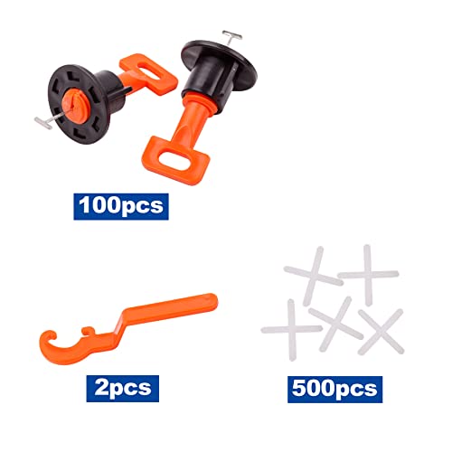 Tile Leveling System Kit with 100pcs Tile Leveler - size: 100pcs