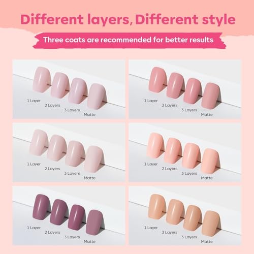 modelones 6 Colors Nude Pastel Nail Polish Set Quick Dry - color: A0 Nude Colors