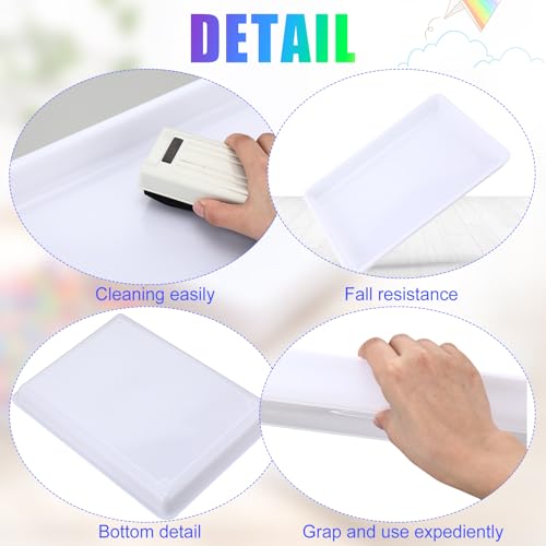 Maitys 15 Pack Plastic Art Trays 12 x 16 Inch Sensory Trays, White - color: White