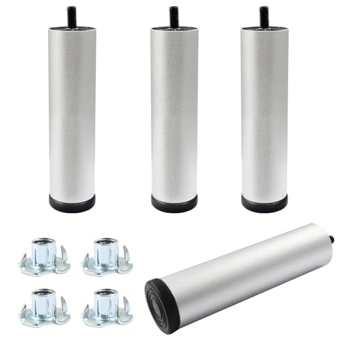 Murtenze 4 PCS 6 Inch Metal Furniture Legs, Silver - color: Silver, size: 6 inch