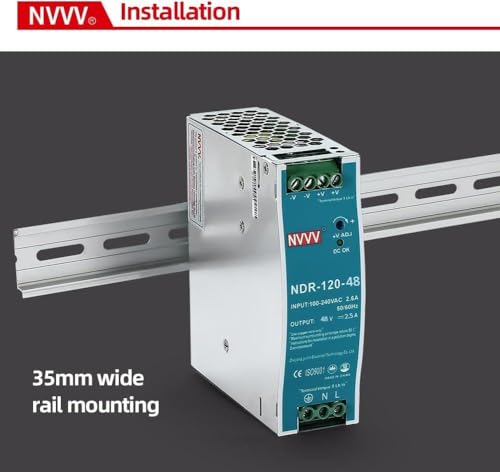 48Vdc 2.5Amp DIN-Rail Power Supply NDR 120W, Input:100-240VAC,Output:48VDC,Power Supply Switch Switching Converter DC - size: 48V 2.5A 120W