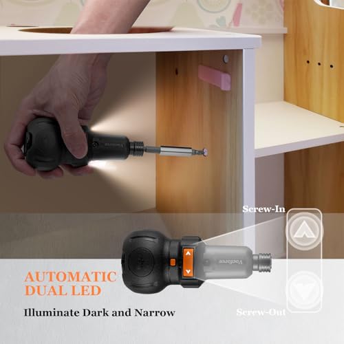 Electric Screwdriver, 5" Compact 400RPM Small Cordless Screwdriver