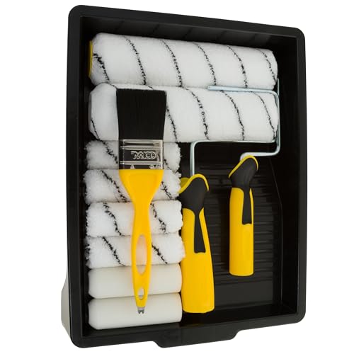 CORAL Easy Coater Decorating Paint Roller Tray & Frame Set, 12 Piece Pack, Roller Brush, 10501