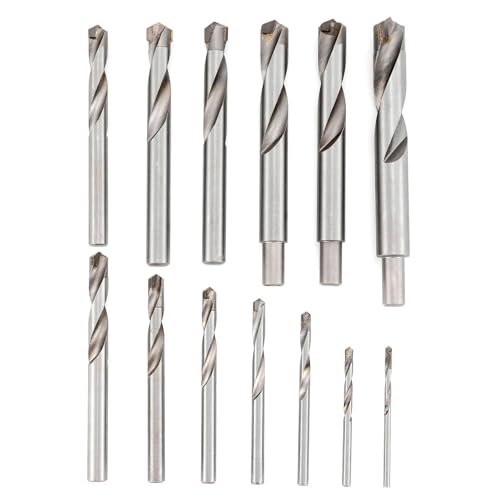 13 Pack Solid Carbide Twist Drill Bits, Alloy Hex Metal Drill Bits