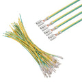MECCANIXITY 30Pcs 4.8mm Female Spade Crimp Terminal with 20cm Wires - color: Yellow/Green, size: 4.8mm, 20cm L