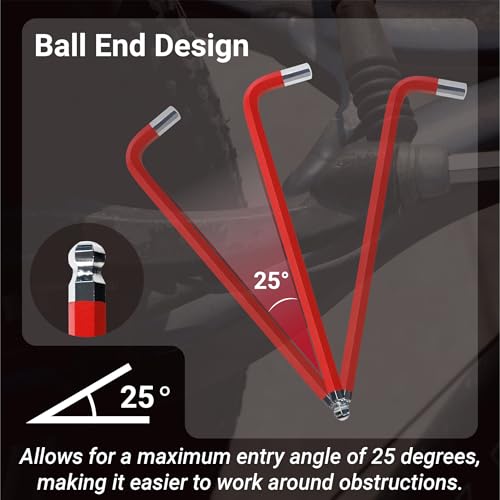 28-Piece Magnetic Allen Wrench & Torx Set – Long Arm Hex Keys (Metric, SAE, Star T10-T50) with Torque T-Handle – CR-V Steel Ball End Kit for Bike Repair, Automotive & Home DIY - style: Combo set