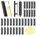 Self-Stick Push Pull Helper, 30 Pack Drawer Pulls ABS Plastic Adhesive Door Handles Peel and Stick Cabinet Handles for Kitchen Cabinet Sliding Door Furniture (Black)