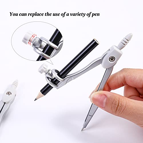 Unjoo Math Geometry Set 10 Pcs, Compass and Protractor for Students(Grey - color: Grey
