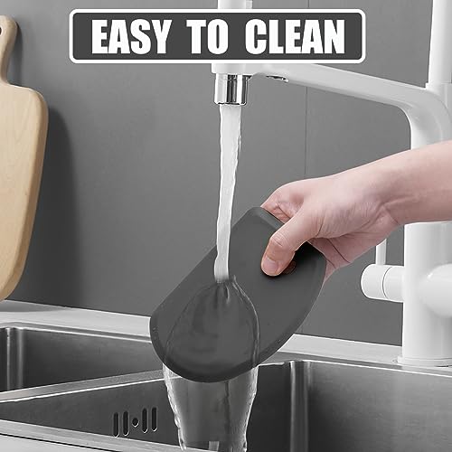 Silicone Dough Scraper with Metal Core Flexible Bowl Scraper Bread Baking - color: Dark Gray