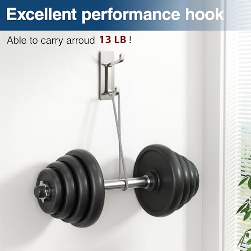 pickpiff 13LB Strong Stick-on Hooks for Coat & Towel, Brushed Nickel 4 Pack - color: Brushed Nickel, size: 4 Pack