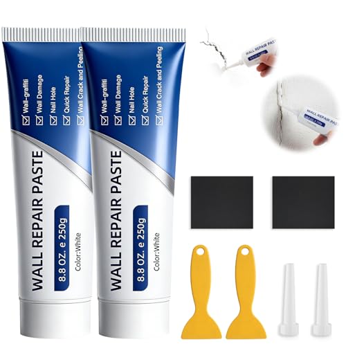 2PCS Efficient Drywall Repair Kit with Scraper, Wall Mending Agent, Wall Repair Paste for Home Fix, Quick Drying Wall Repair Paste for Cracks and Holes