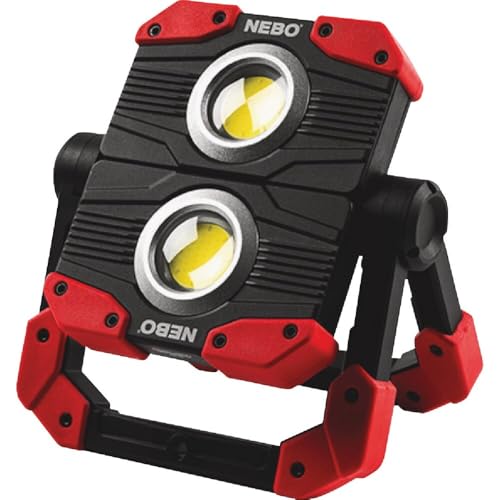 NEBO OMNI 2K Rechargeable Work Light | 2000 Lumens COB, 6 Light Modes, Rotating Magnetic Handles, Built-In Power Bank, Water Resistant, Portable Camping Lantern, Includes USB-C Charging Cable - style: 2000 Lumens