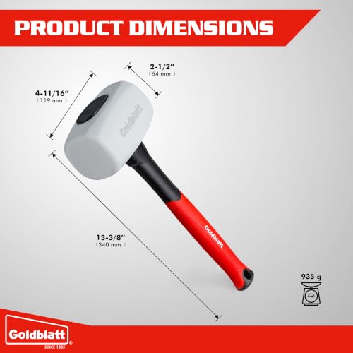Goldblatt 24 oz. Low Recoil Double Face White Flooring Rubber Mallet Hammer - size: 24 oz.
