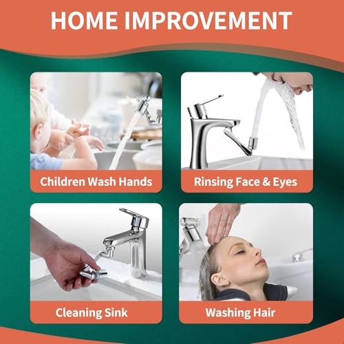 Patented CECEFIN Swivel Faucet Extender Sink Aerator NSF/ANSI 372 Standard - color: A- Swivel Faucet Aerator