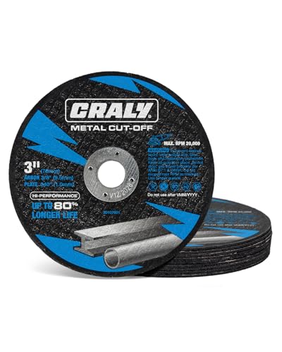 CRALY 3 Inch Cut-Off Wheels for Cutting Metal & Stainless Steel, Professional Grade Ultra Thin Metal Cutting Disc for Angle Grinder & Die Grinder, 3/8 in Arbor, 10-Pack(30107601-10) - style: 3 Inch,10pcs