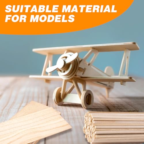 180Pcs Balsa Wood Sticks, Hardwood Square Dowels Unfinished Wooden Strip