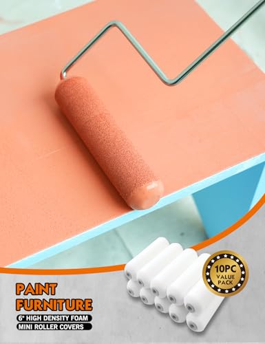ROLLINGDOG 6 inch Paint Roller Covers Paint Roller Sleeves - color: 10PC foam roller covers