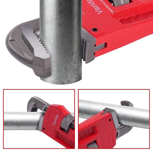 Verida Pipe Wrench 36 Inch - Heavy Duty Plumbers Tool for Plumbing & Fire Protection Pipes, Chrome Vanadium Steel, Hardness 62HRC, Red - size: 36 inch